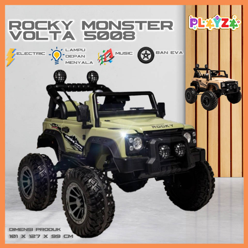 Mobil aki anak Listrik jeep Volta Rocky Monster 5008 , Rubikon