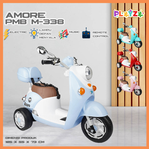 Mainan Motor Aki anak Amore PMB M338 dengan Remote control & seat belt
