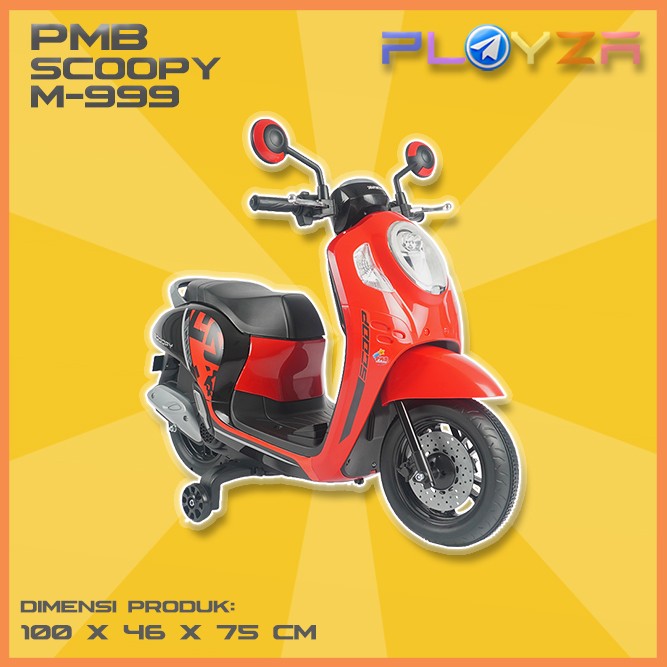 Mainan Motor aki anak scoopy PMB M-999 / M 999 , Lisensi Resmi Honda